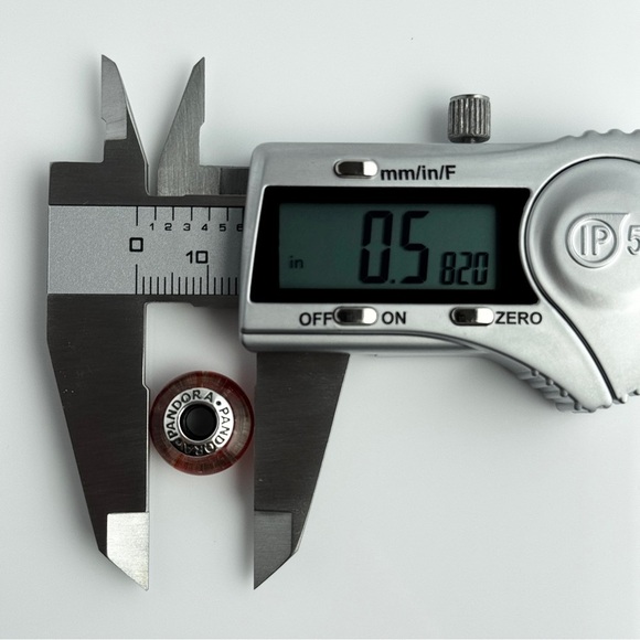 PANDORA Coral Murano Glass Charm 790926 Sterling Silver Core Retired Red Bead - Picture 12 of 13